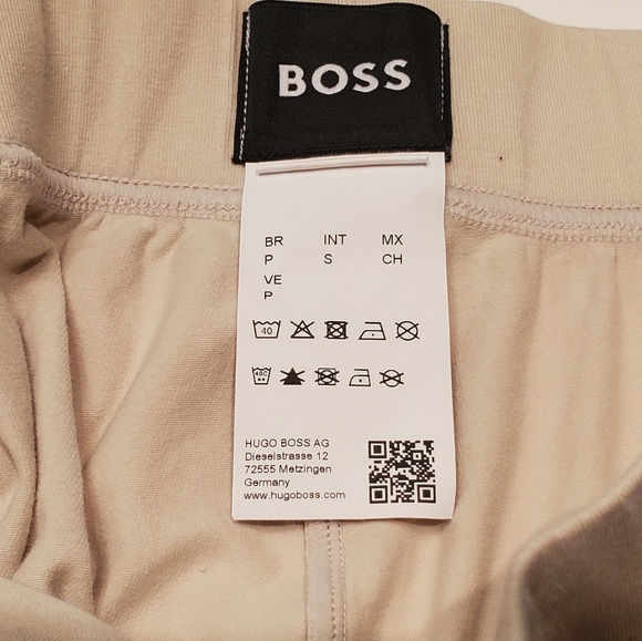 Boss Cotton Elastane Drawstring Shorts Cream/White Small - Picture 3 of 6